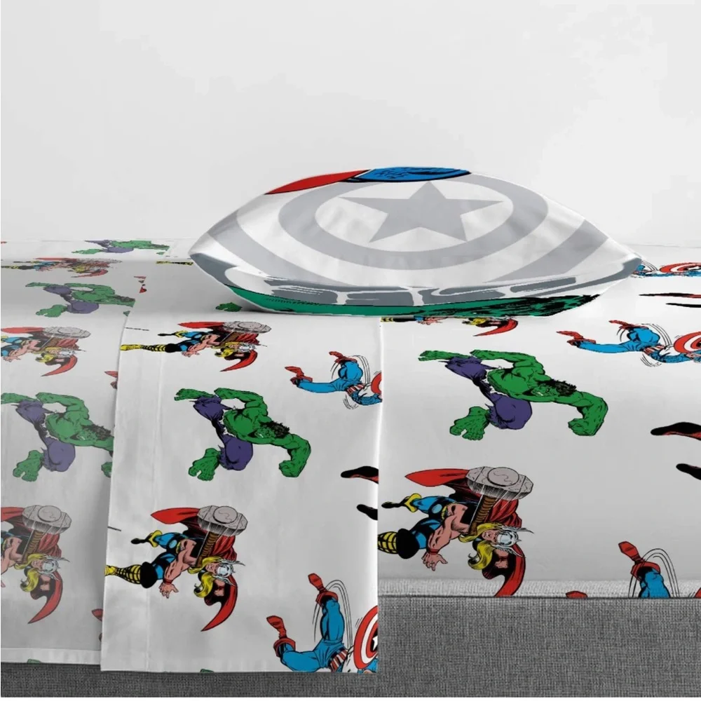 Marvel Avengers Comic Cool 5 Piece Twin Set Includes Comforter & Sheets - Picture 4 of 7